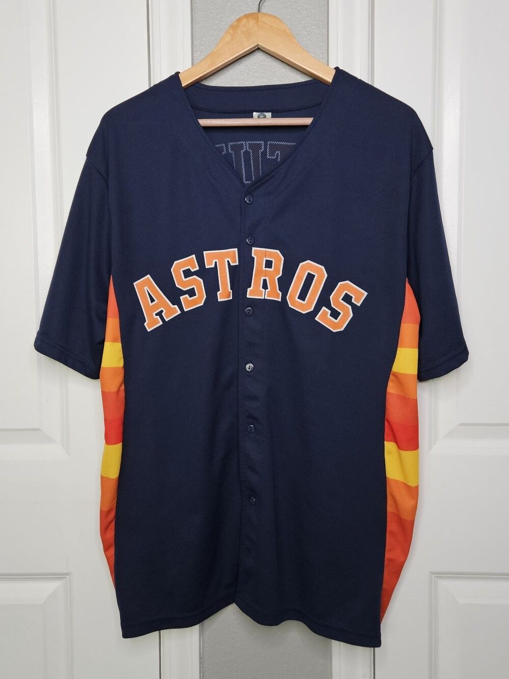 MLB Baseball Houston Astros Jersey Shirt Adult XL Altuve 27 Blue Orange